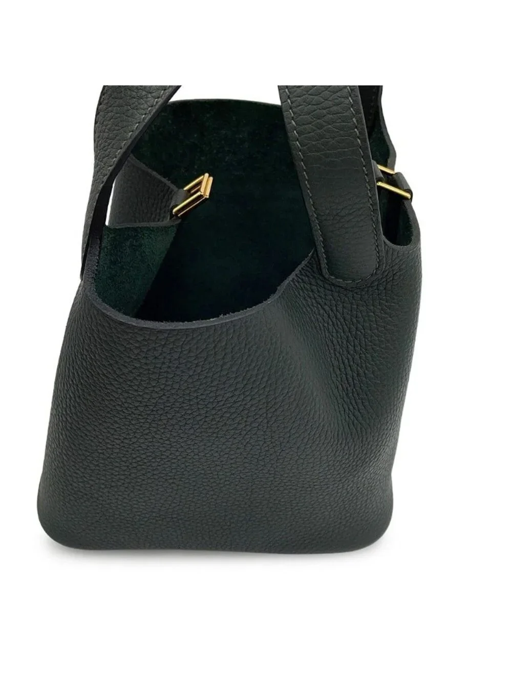 Hermes Handbag Picotin Lock PM Vert Mangrove Gold Taurillon Clemence Tote Bag